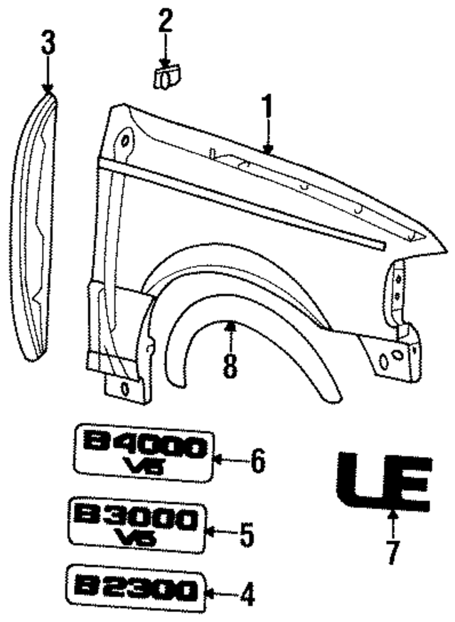 ZZM152210 - : Fender for Mazda Image