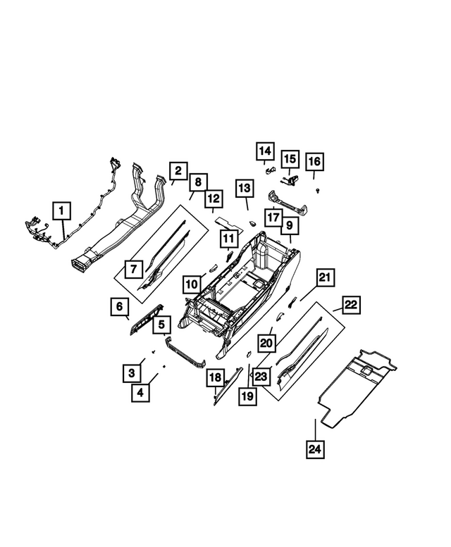 « 6QE23ZDMAA –  : Console Au Plancher Panneau pour Mopar Image »