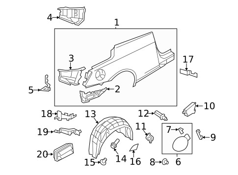 Quarter Panel & Components for 2014 INFINITI Q60 #1