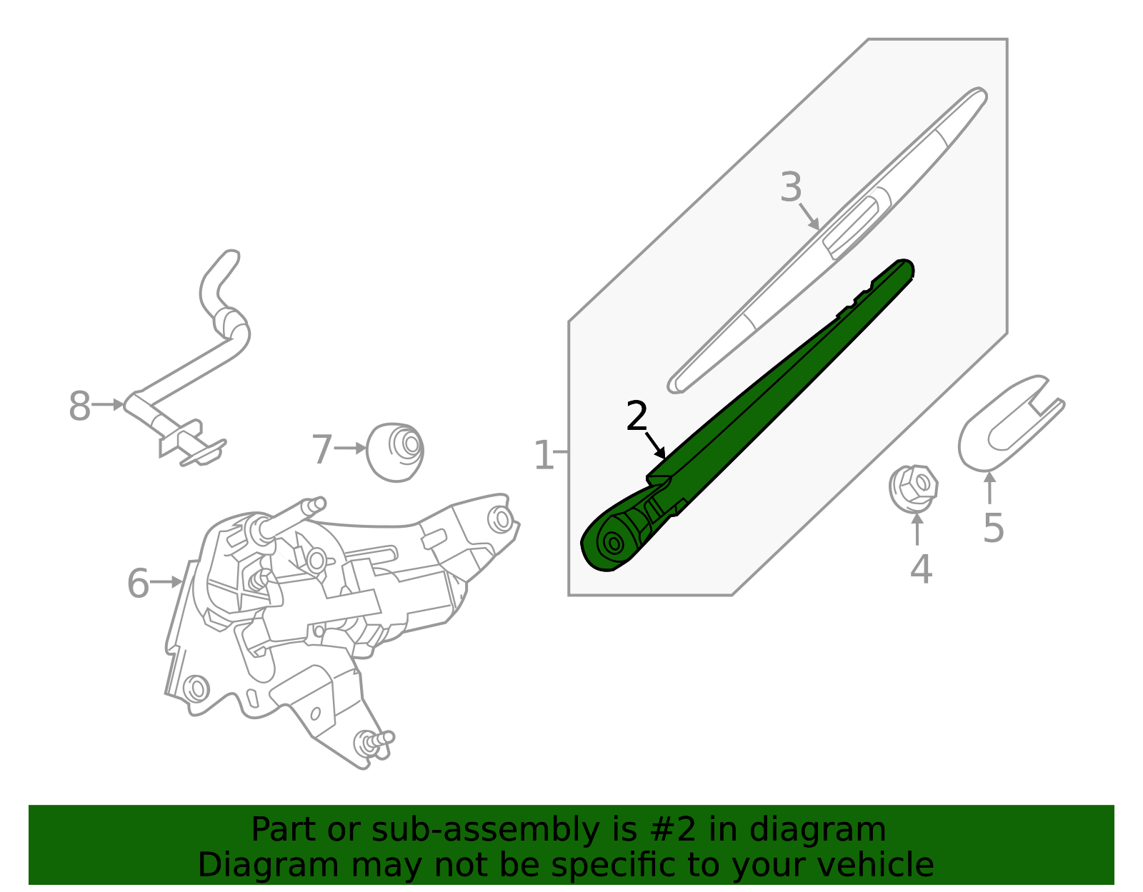 TOPAZ Rear Windshield Wiper Arm With Blade For Nissan Murano 2004-2014 (287811FC0A)
