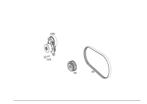 V-Belt, Belt Tightener, Sheave Pulley for 2018 Mercedes-Benz G550 4x4 #0