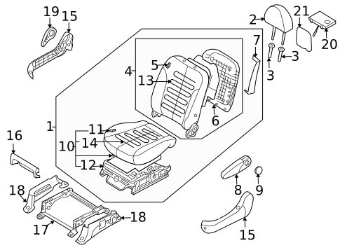 Front Seat Components for 2008 Kia Sedona #1