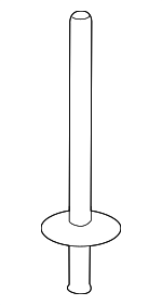 1416003103 - Body: Bumper Cover Rivet for Hyundai: Genesis Coupe, Ioniq, Kona, Palisade, Santa Fe, Santa Fe Sport, Santa Fe XL, Sonata, Tucson, Veloster Image