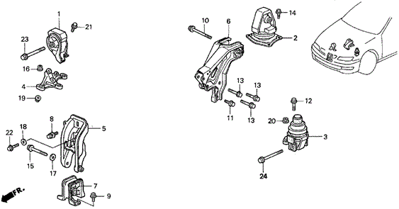 MT Engine Mount (1) for 1998 Acura CL #0