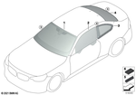 51338498592 - Vehicle Trim: Side Window, Door, Right Front for BMW Image