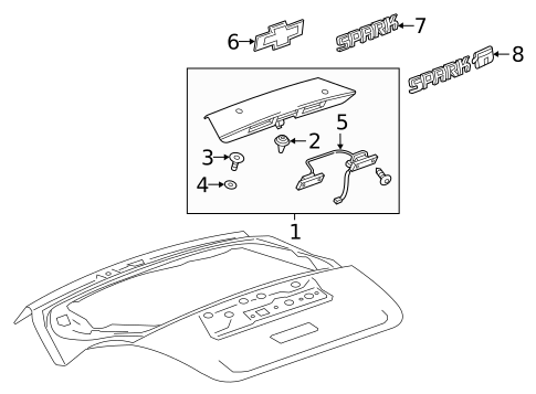Exterior Trim - Lift Gate for 2013 Chevrolet Spark #0