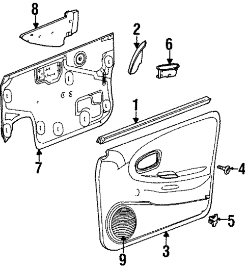 Interior Trim - Front Door for 1996 Saturn SL1 #0