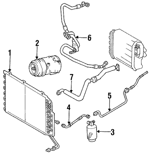 Condenser, Compressor & Lines for 1989 Mercedes-Benz 300CE #0