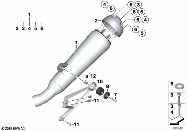 18518561330 - Exhaust System: Rear Muffler -  for BMW-Motorrad Image