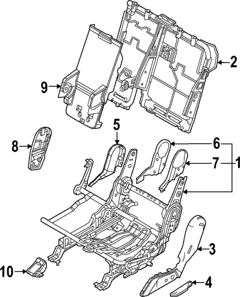 Rear Seat Components for 2025 Kia EV6 #1