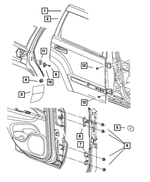 68258515AD - Doors, Door Mirrors and Related Parts: Rear Door Outer Repair Panel, Left for Mopar Image
