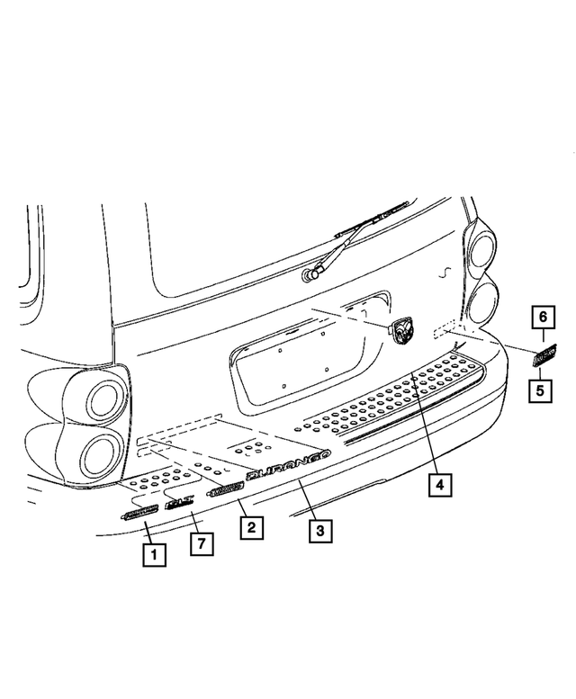 55364877AA - Exterior Ornamentation: Nameplate for Mopar Image image