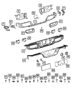 7AB08TZZAA - Frame, Bumper and Fascia: Rear Bumper for Jeep: Gladiator Image