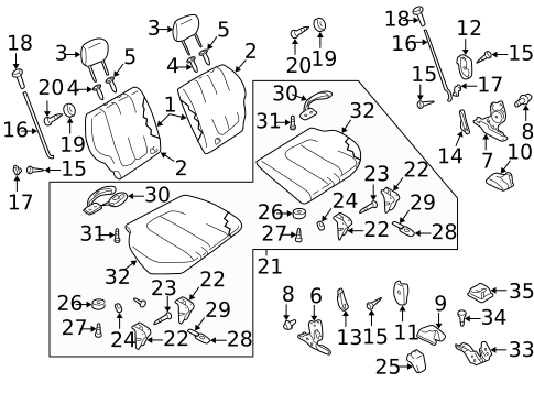 Rear Seat Components for 2004 Suzuki Vitara #0