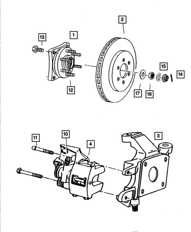 4293167AB - Service Brakes: Front Hub Nut And Washer Package for Mopar Image