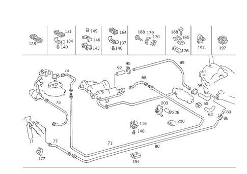 Fuel Lines for 1993 Mercedes-Benz 300TE #1
