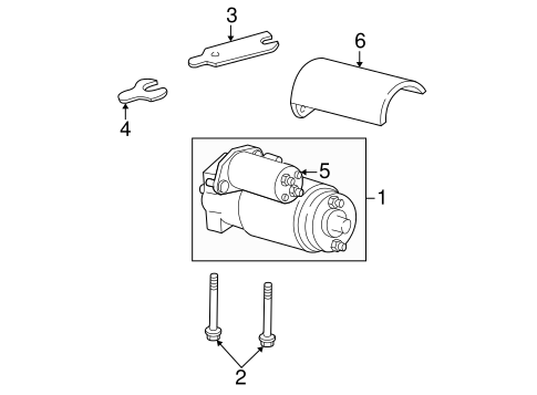 Starter & Related Components for 1995 Chevrolet K2500 Pickup
