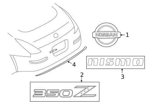 Exterior Trim - Lift Gate for 2005 Nissan 350Z #0