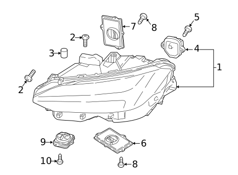 Headlamp Components for 2018 Volvo V90 #0