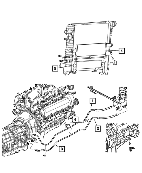 Lines, Transmission Oil Cooler for 2005 Dodge Ram 1500 #0
