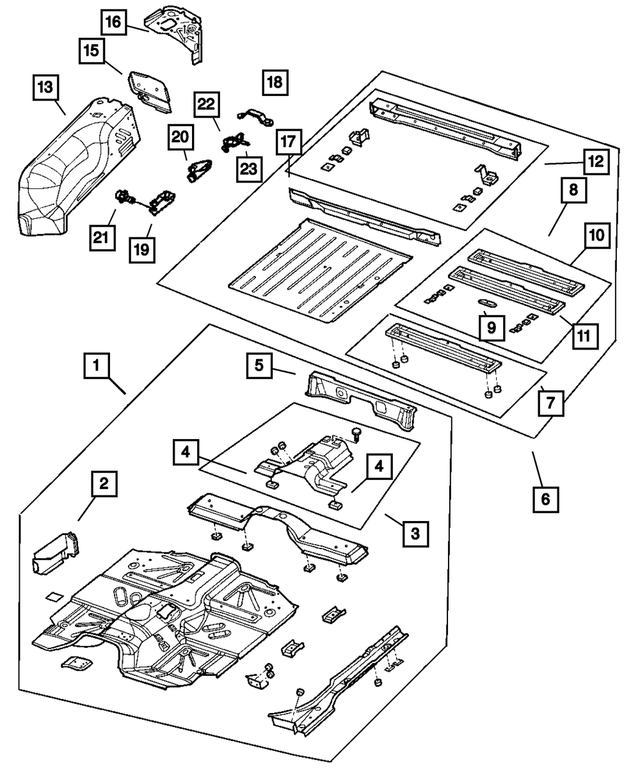 55395106AB - Body Sheet Metal Except Doors: Floor Pan for Mopar Image