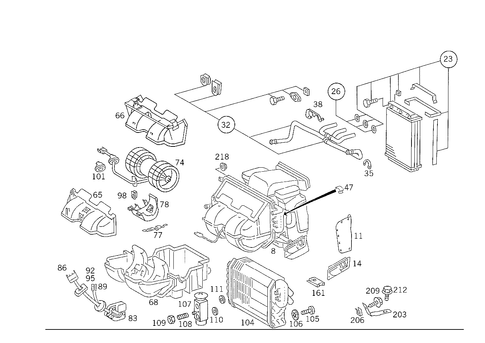 Heater Case with Blower for 1993 Mercedes-Benz 500E #1