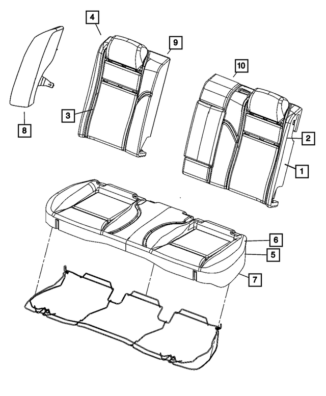 « 5174613AA – Interior Trim : Dossier De Siège Mousse pour Mopar Image »