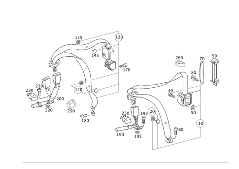 Rear Seat Safety Belt for 2003 Mercedes-Benz C32 AMG #0