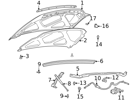 Hood & Components for 2004 Ford Excursion #0