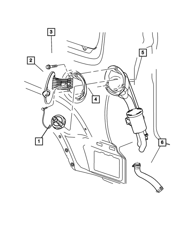 « 52129236AC – Body Sheet Metal Except Doors : Remplissage De Carburant Durite pour Mopar Image »