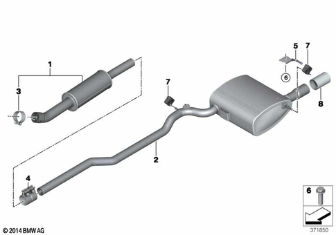 Exhaust System, Rear for 2013 Mini Cooper #0