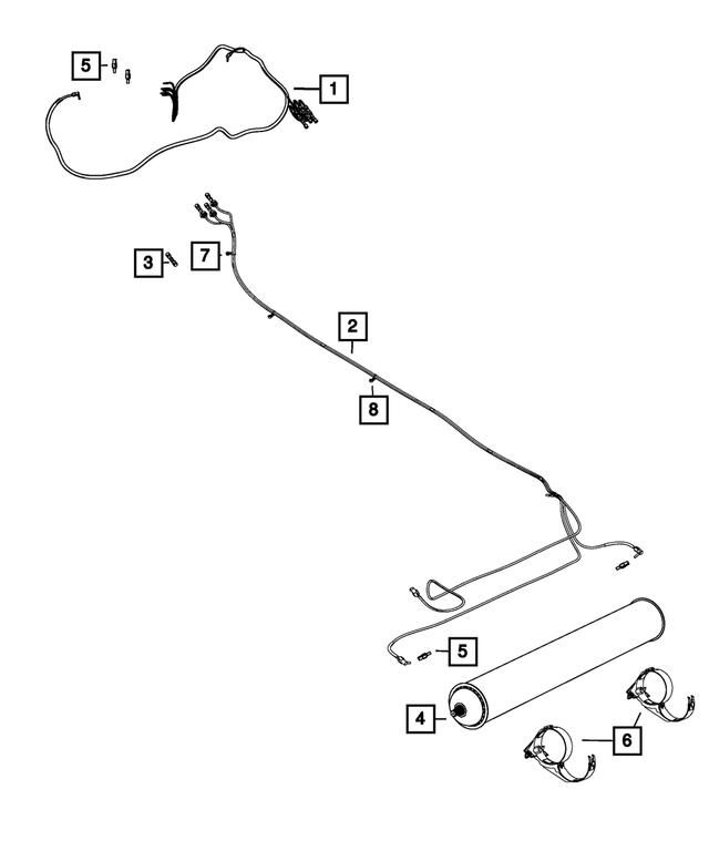 52124934AF - Front Suspension: Air Line Assembly, Left Hand Drive, Rear Suspension for Mopar Image