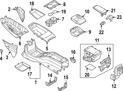 Console for 2023 Ford Mustang Mach-E #0