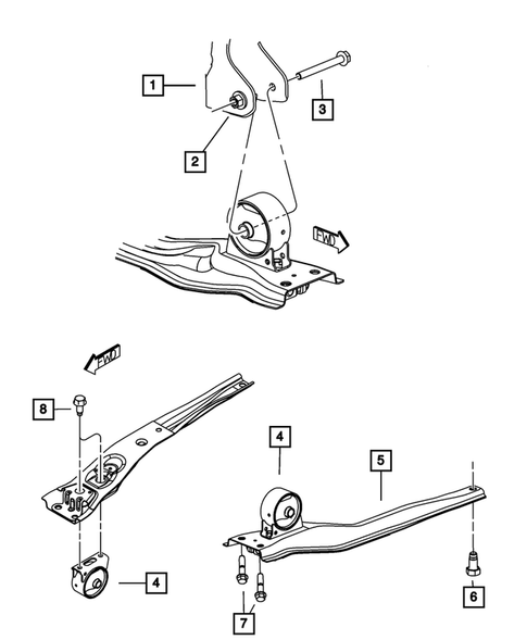Engine Mounting for 2012 Jeep Compass #1