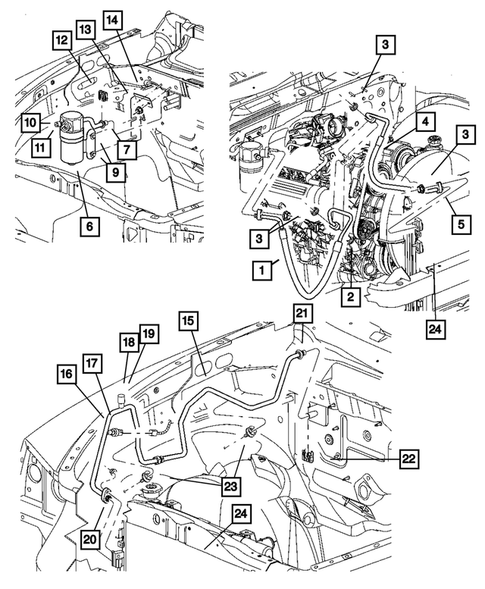 Air Conditioner and Heater Plumbing for 2011 Ram Dakota #0