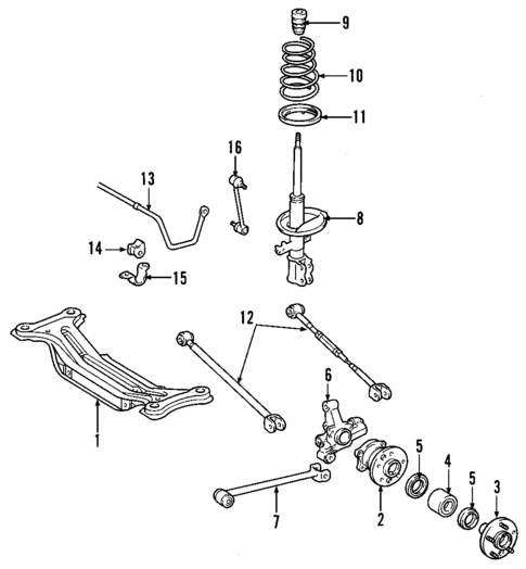 Rear Suspension for 2007 Toyota Highlander #0