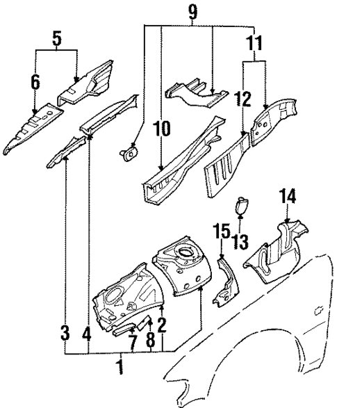 Structural Components & Rails for 1996 INFINITI I30 #0
