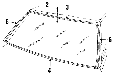 Glass - Windshield for 1987 Mercury Lynx #0