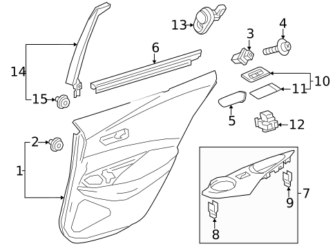 Interior Trim - Rear Door for 2024 Toyota GR Corolla #0