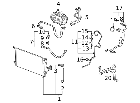 Condenser, Compressor & Lines for 2009 Pontiac G5 #3