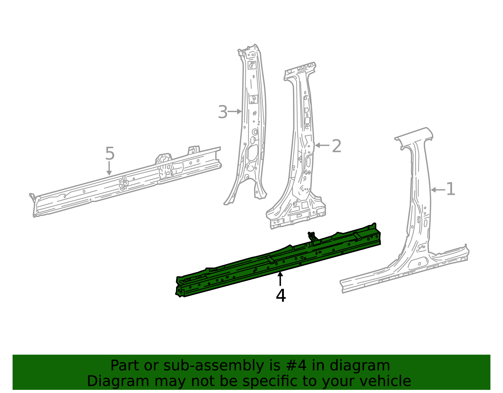 2018 Toyota Camry Rocker Panel Reinforcement 61305-33909 | Toyota Parts ...