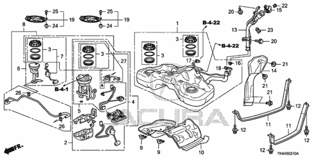 Fuel Tank (4WD) for 2009 Acura TL #0