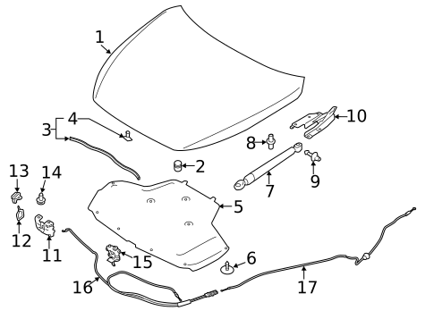 HOOD & COMPONENTS for 2015 INFINITI QX80 #1