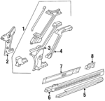 10248394 - Body: Hinge Pillar for Buick: Regal | Chevrolet: Lumina | Oldsmobile: Cutlass Supreme | Pontiac: Grand Prix Image