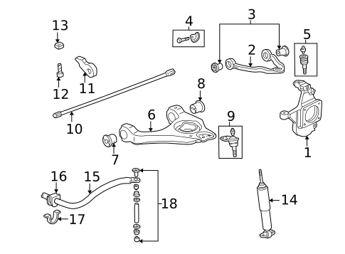Stabilizer Bar & Components for 2004 Chevrolet Avalanche 2500 #0