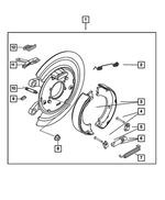 5018550AB - Parking Brake: Parking Brake Shoe And Lining Kit for Mopar Image