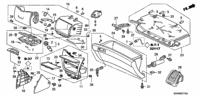 Instrument Panel Garnish (Passenger Side) for 2007 Honda Accord #0
