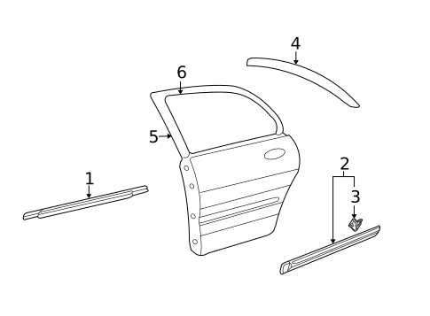 Exterior Trim - Rear Door for 2008 Kia Optima #0