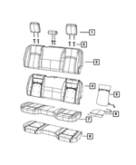 6VA52TU6AA - Interior Trim: Rear Headrest, Outboard for Ram: 2500, 3500 Image