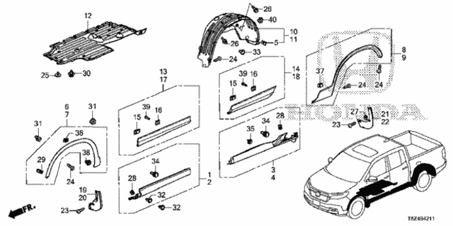 Side Sill Garnish for 2019 Honda Ridgeline #0